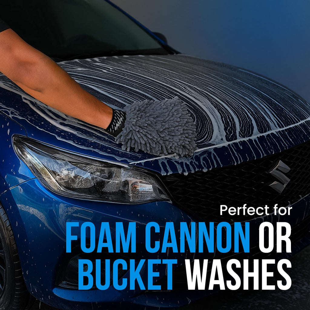 ShineXPro 2.7 Ltr Foam Car Wash Shampoo With 2Pcs 400GSM Microfiber Cloth & Wash Mitt - Thick Foam With Shine Enhancing Formula