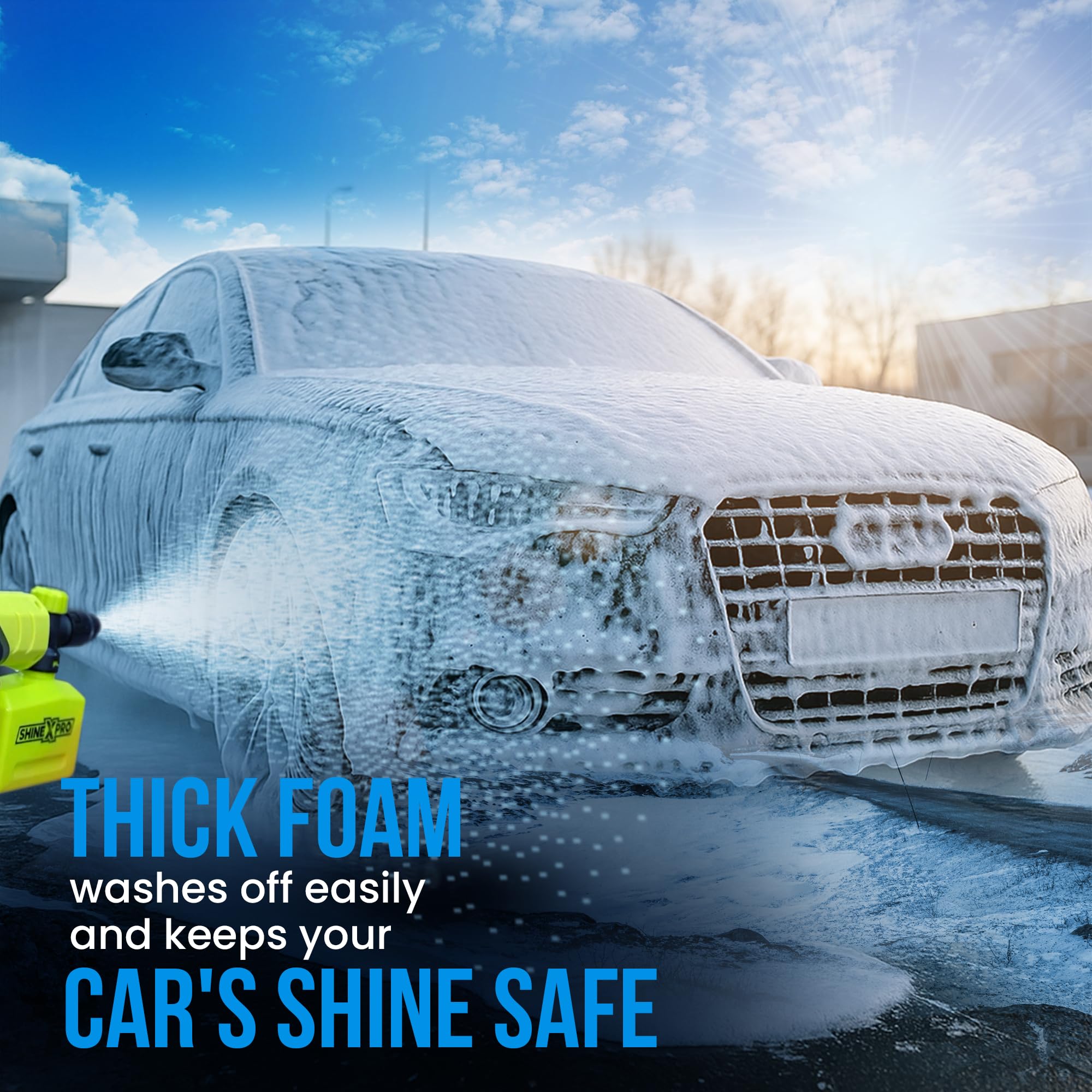 ShineXPro 300mL Car Wash Shampoo Concentrate - pH Neutral, Thick Suds With Shine Enhancing Formula - Bubblewash Car Foam Shampoo That Works With Both Bucket Wash And Foam Cannon
