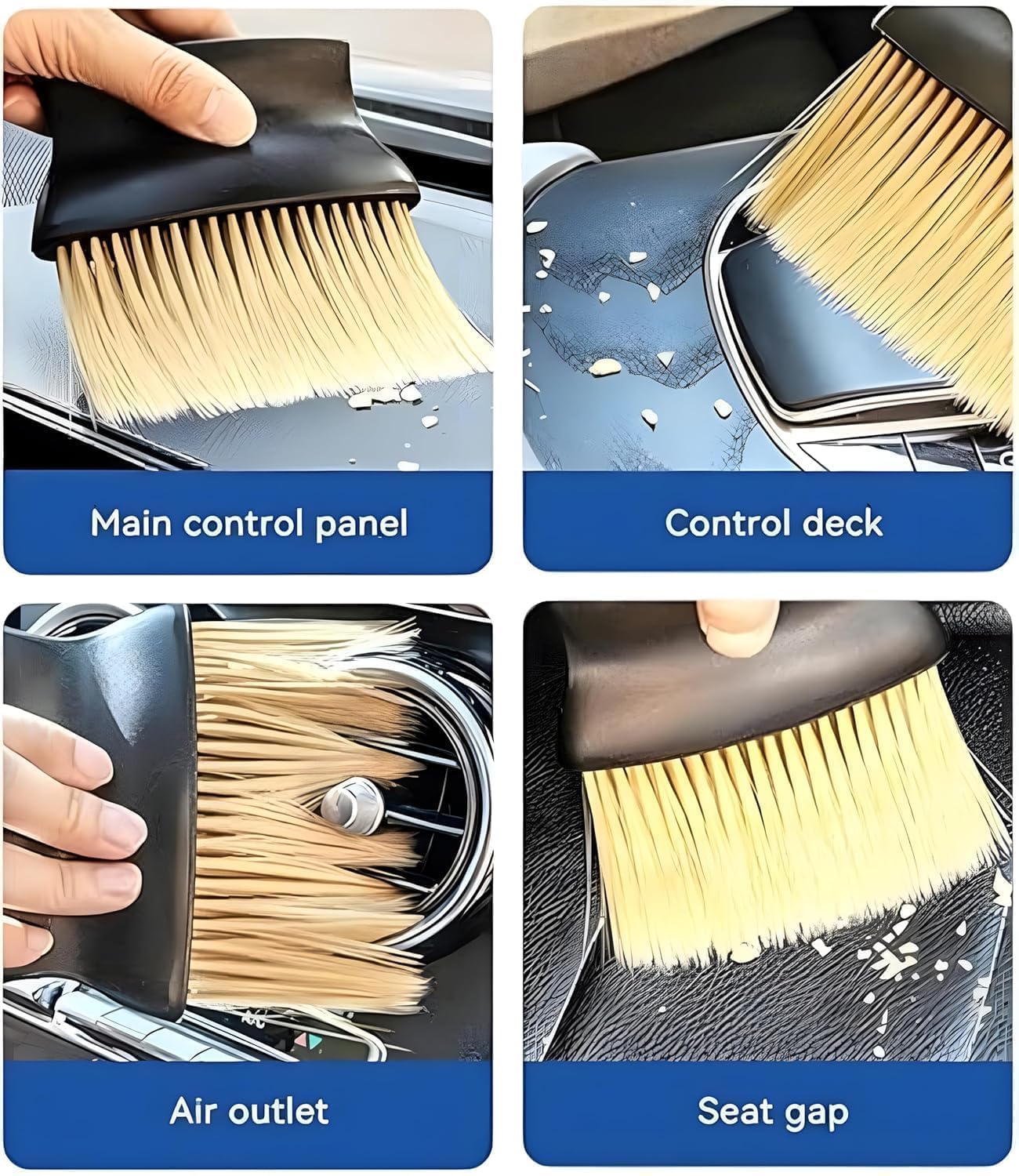 CONJEX 7 PCS Car Cleaning Kit with 3-in-1 Mini Vacuum Cleaner, Microfiber Cloth,Big Duster,Small Duster,Anti-Fog Spray,Wheel Brush&AC Vent Brush&Interior Dust Brush for velar,Truck,Bike Cleaning Tools