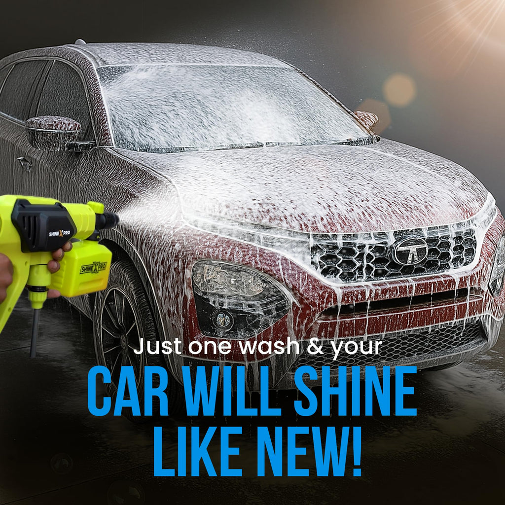 ShineXPro 2.7 Ltr Foam Car Wash Shampoo With 2Pcs 400GSM Microfiber Cloth & Wash Mitt - Thick Foam With Shine Enhancing Formula