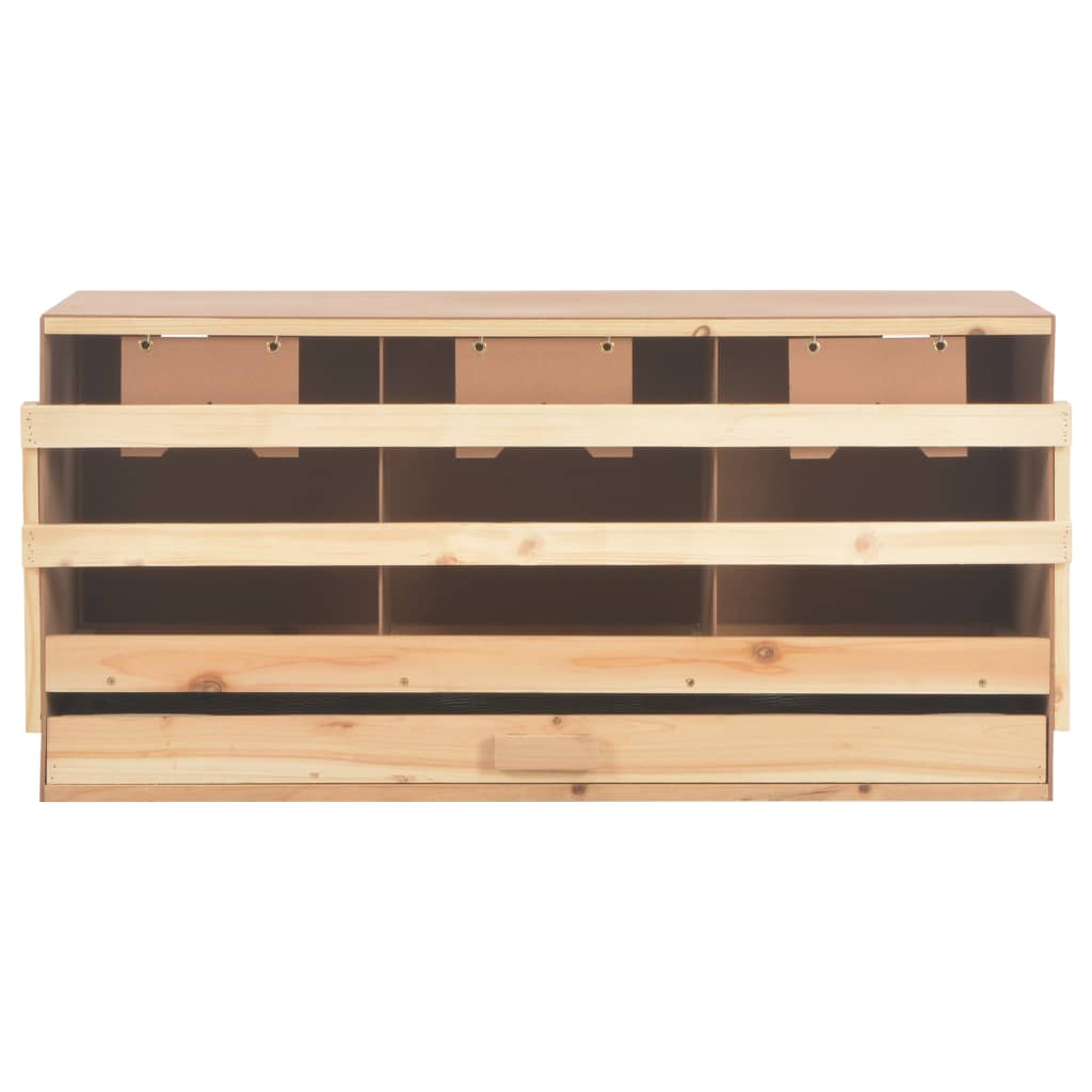 NNEVL Chicken Laying Nest 3 Compartments 96x40x45 cm Solid Pine Wood