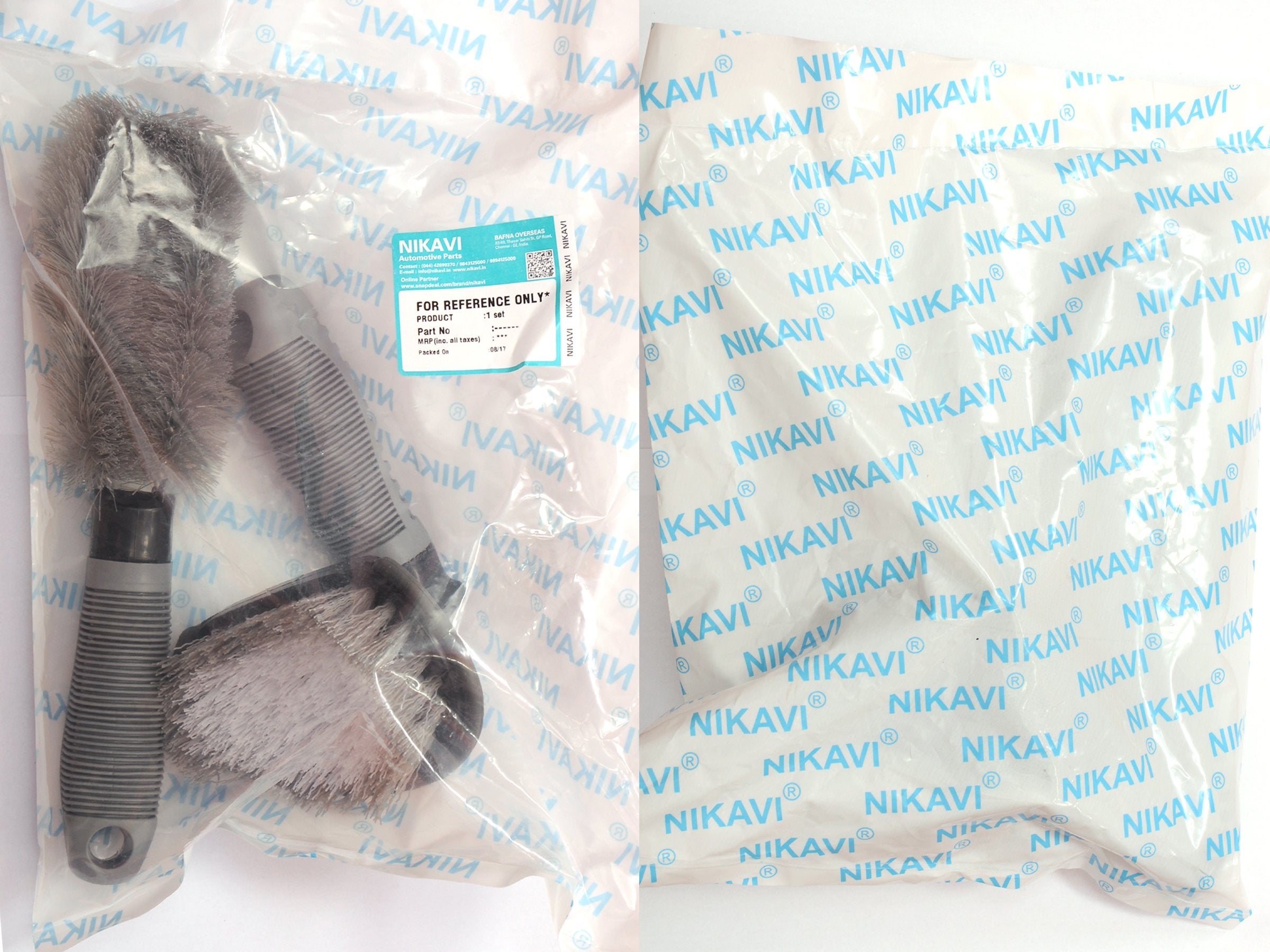 NIKAVI Car Motorcycle Wheel Tire Brush + Hub Clean Brush Cleaning Tool Kit,Set of 2