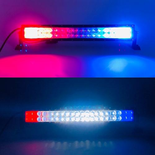 Ultra Bright Strobe Cree Straight Light Bar- Solid white in the middle, strobe amber/red/blue/green on the both end sides