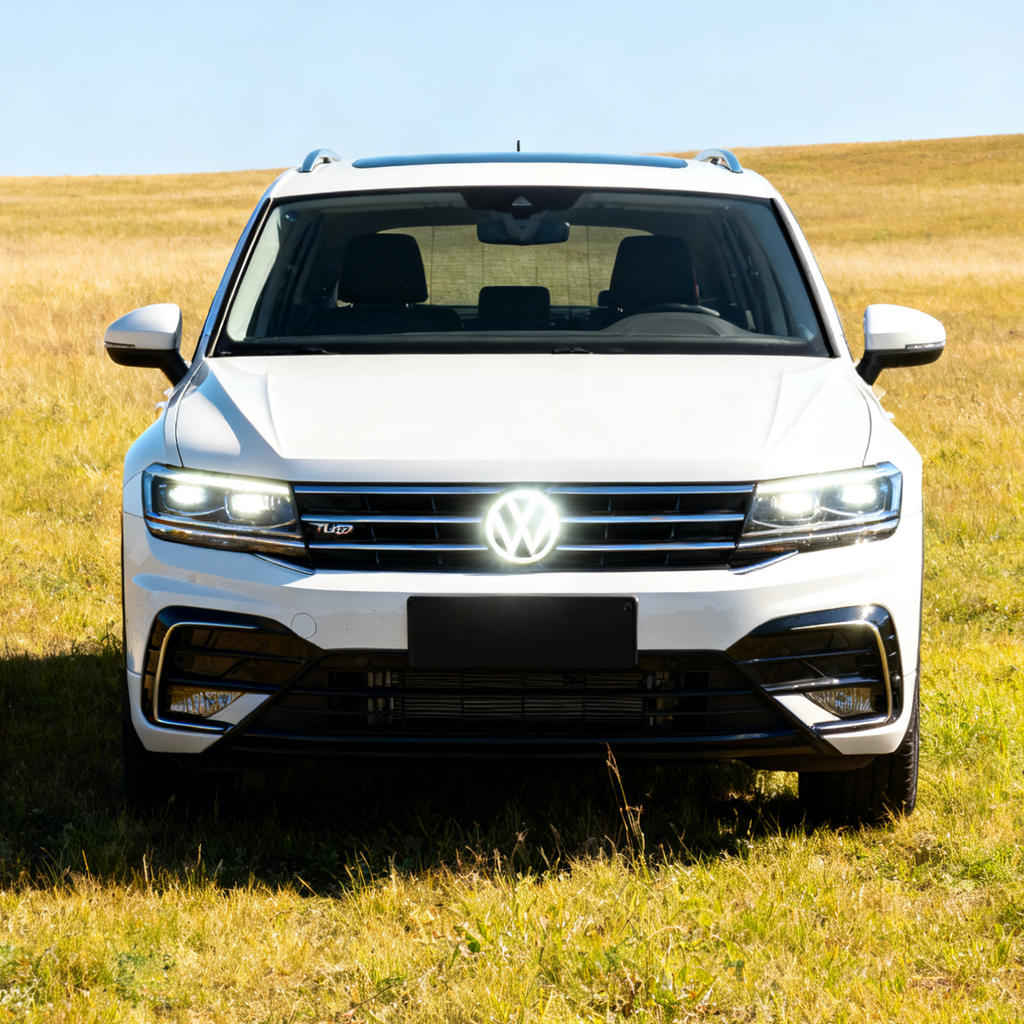 Volkswagen logo front grill LED mirror illuminated emblem ACC radar compatible